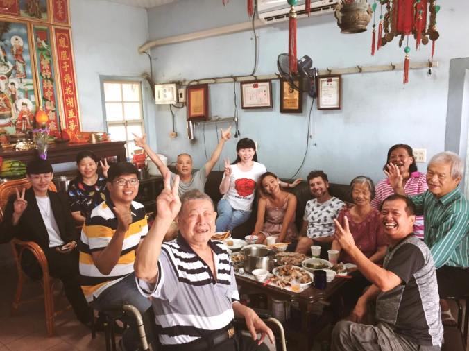 My inlaws and I gathered around the table.